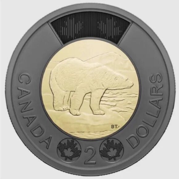 Money Other - Black Ring Toonie 2022 Queen Elizabeth Canada Uncirculated $2 Dollar Coin Money
